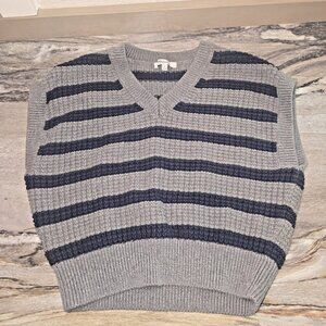 90s Inspired Madewell Textured Stripe Sweater Vest Size Medium — 100% Cotton